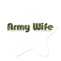 Army wife camouflage star sticker