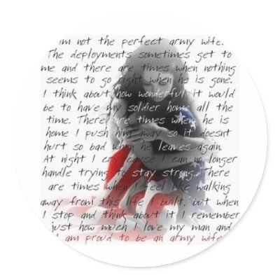 army wife poem round sticker by camobabygifts