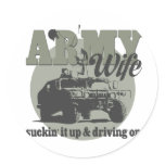 Army Wife Round Sticker