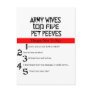 Army Wives Pet Peeves