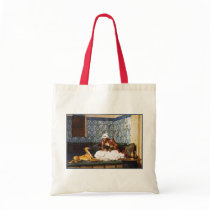 Arnaut Blowing Smoke in His Dog's Nose Tote Bag
