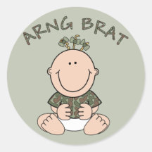 ARNG Brat (Girl) Round Stickers