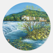 ARNO RIVER AT ROVEZZANO Florence Italy Stickers