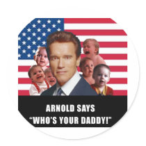 Arnold Says Round Stickers