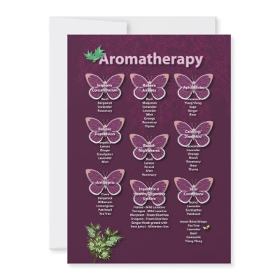 Aromatherapy Chart in Burgundy Personalized Invitations by livingzen