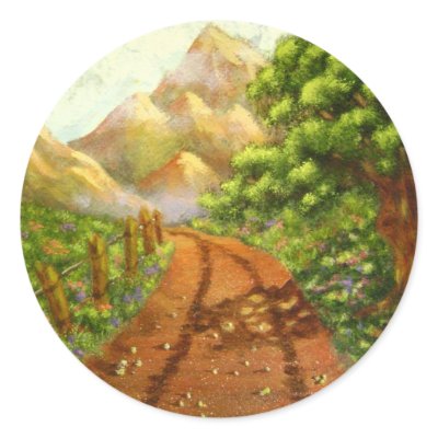 Around the Bend Country Dirt Road Acrylic Painting by dESartb