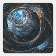 Around the World Abstract Art Square Sticker