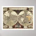 Around the World Drake Map - 1595 posters