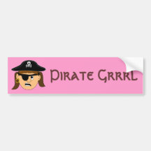 Arr Pirate Girl Cute Customisable Kid Pirate Stuff Bumper Stickers
