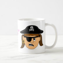 Arr Pirate Girl Cute Customisable Kid Pirate Stuff Coffee Mugs