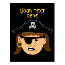 Arr Pirate Girl Cute Customisable Kid Pirate Stuff Postcards