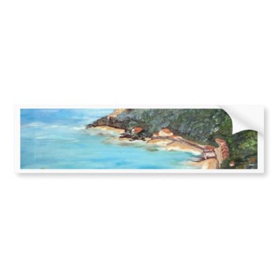 Arrábida II - óleo (vendido) Bumper Stickers by isabelalfarrobinha