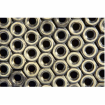 Arrangement of metal nuts photo cutout