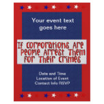 ARREST THE CORPORATIONS flyers