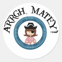 Arrgh Matey Pirate Girl Stickers