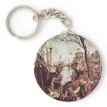 Arrival In Cologne By Carpaccio Vittore Keychain