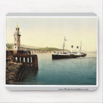 Arrival of Boulogne boat, Folkestone, England rare Mousepads