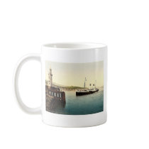 Arrival of Boulogne boat, Folkestone, England rare Mugs
