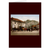 Arrival of the post Cetinje Montenegro Greeting Card