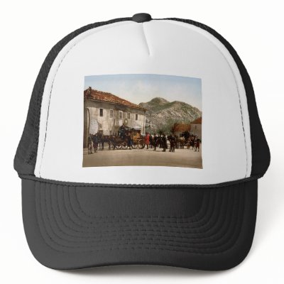 Arrival of the post Cetinje Montenegro Hats by vintage_world