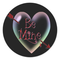 ARROW BE MINE HEART BUBBLE by SHARON SHARPE Round Sticker
