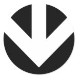 arrow down. colour customisable. round sticker