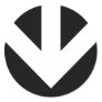 arrow down. colour customisable. round sticker