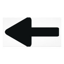 arrow left icon personalized photo card