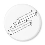 Arrow or Stairs Optical Illusion Refrigerator Magnets