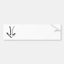 Arrow Pointing Down. Black and White. Bumper Sticker