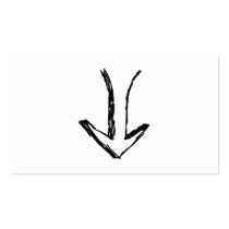 Arrow Pointing Down. Black and White. Business Card Template