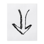 Arrow Pointing Down. Black and White. Custom flyers