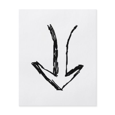 Arrow Pointing Down. Black and White. Full Colour Flyer by Graphics_By_Metarla