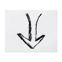 Arrow Pointing Down. Black and White. Flyer
