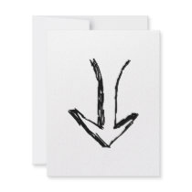 Arrow Pointing Down. Black and White. Custom Announcements