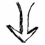 Arrow Pointing Down. Black and White. Photo Cutouts