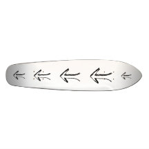 Arrow Pointing Down. Black and White. Custom Skate Board