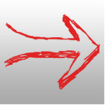 Arrow Pointing Right. On Gray. Photo Cutout
