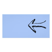 Arrow Pointing to the Left. Black. Personalized Photo Card
