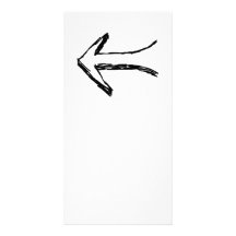 Arrow Pointing to the Left. Black. Customised Photo Card