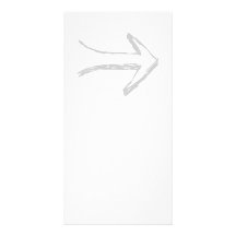 Arrow Pointing to the Right, Grey. Custom Photo Card