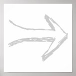 Arrow Pointing to the Right, Grey. Poster
