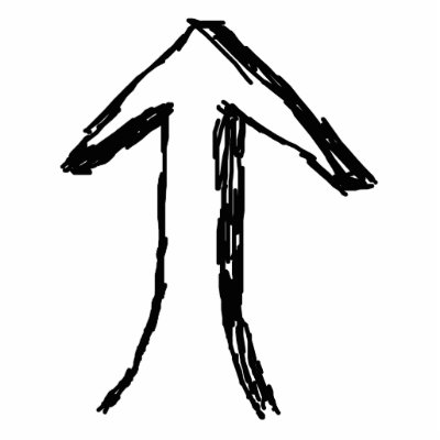 Arrow Pointing Up. Black and White. Cut Out by Graphics_By_Metarla