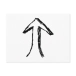 Arrow Pointing Up. Black and White. Post Card