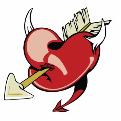 Arrow Through Devil Heart Photo Cut Outs by doonidesigns
