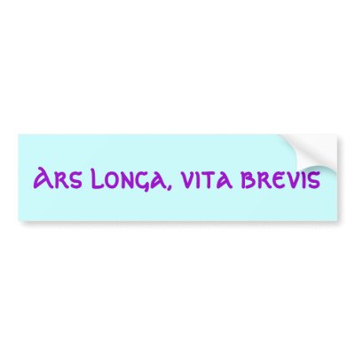 Ars longa, vita brevis bumper sticker by thinkingrags
