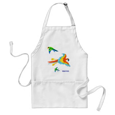 Art Apron: Tropical Parrots by johndyergallery