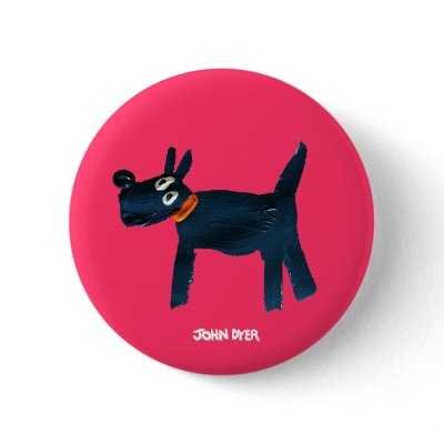 Art Badge Button: John Dyer Scotty Dog, Bella by johndyergallery
