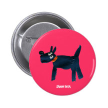 Art Badge Button: John Dyer Scotty Dog, Bella