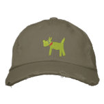 Art Cap: Bella Scotty Dog and Signature Lime Green Embroidered Hats
